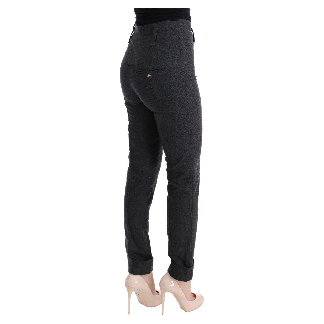 Ermanno Scervino Chic Gray Casual Skinny Pants Ermanno Scervino Dark Slate Gray