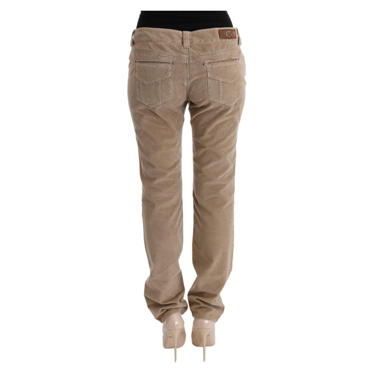 Ermanno Scervino Beige Regular Fit Luxe Trousers Jeans & Pants Ermanno Scervino Dim Gray
