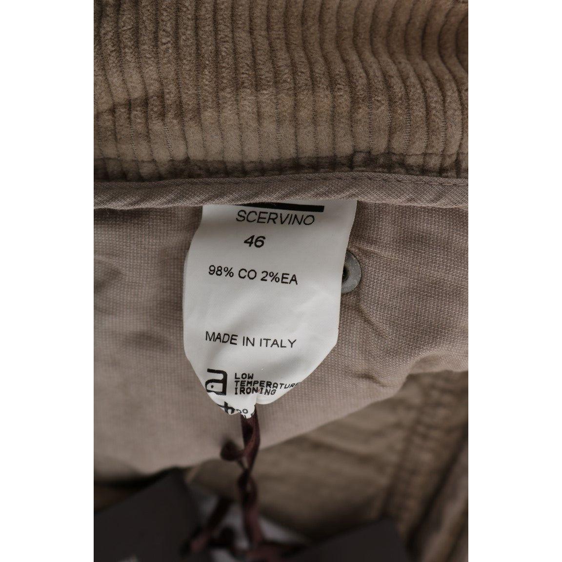 Ermanno Scervino Beige Regular Fit Luxe Trousers Jeans & Pants Ermanno Scervino Dark Olive Green