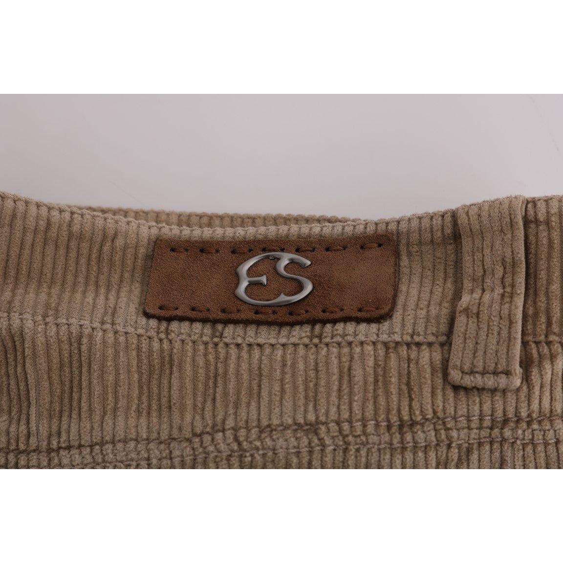 Ermanno Scervino Beige Regular Fit Luxe Trousers Jeans & Pants Ermanno Scervino Dark Olive Green