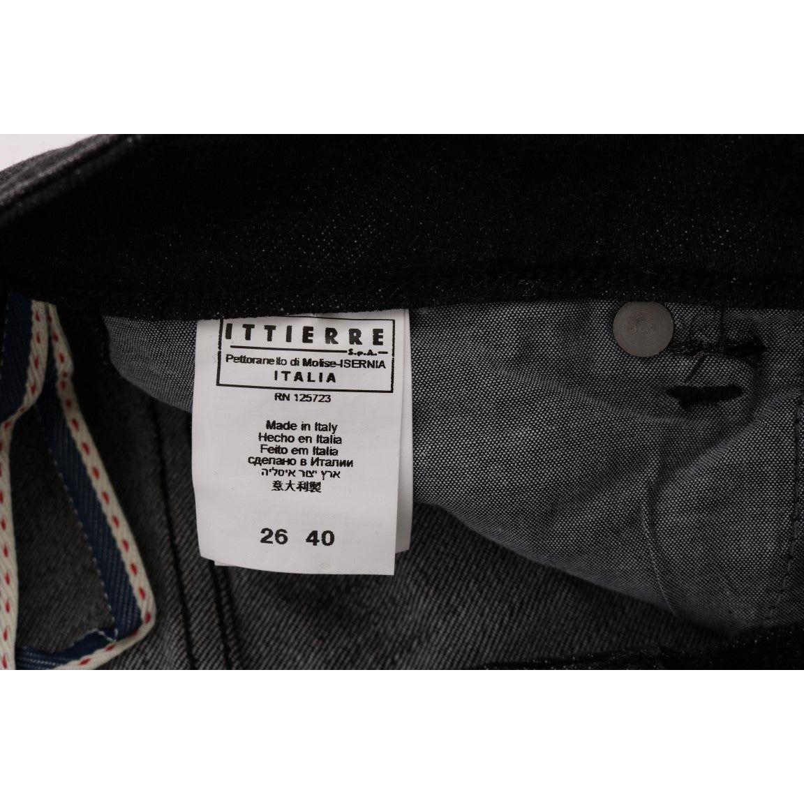 Acht Chic Slim Fit Black Cotton Jeans Jeans & Pants Acht Black