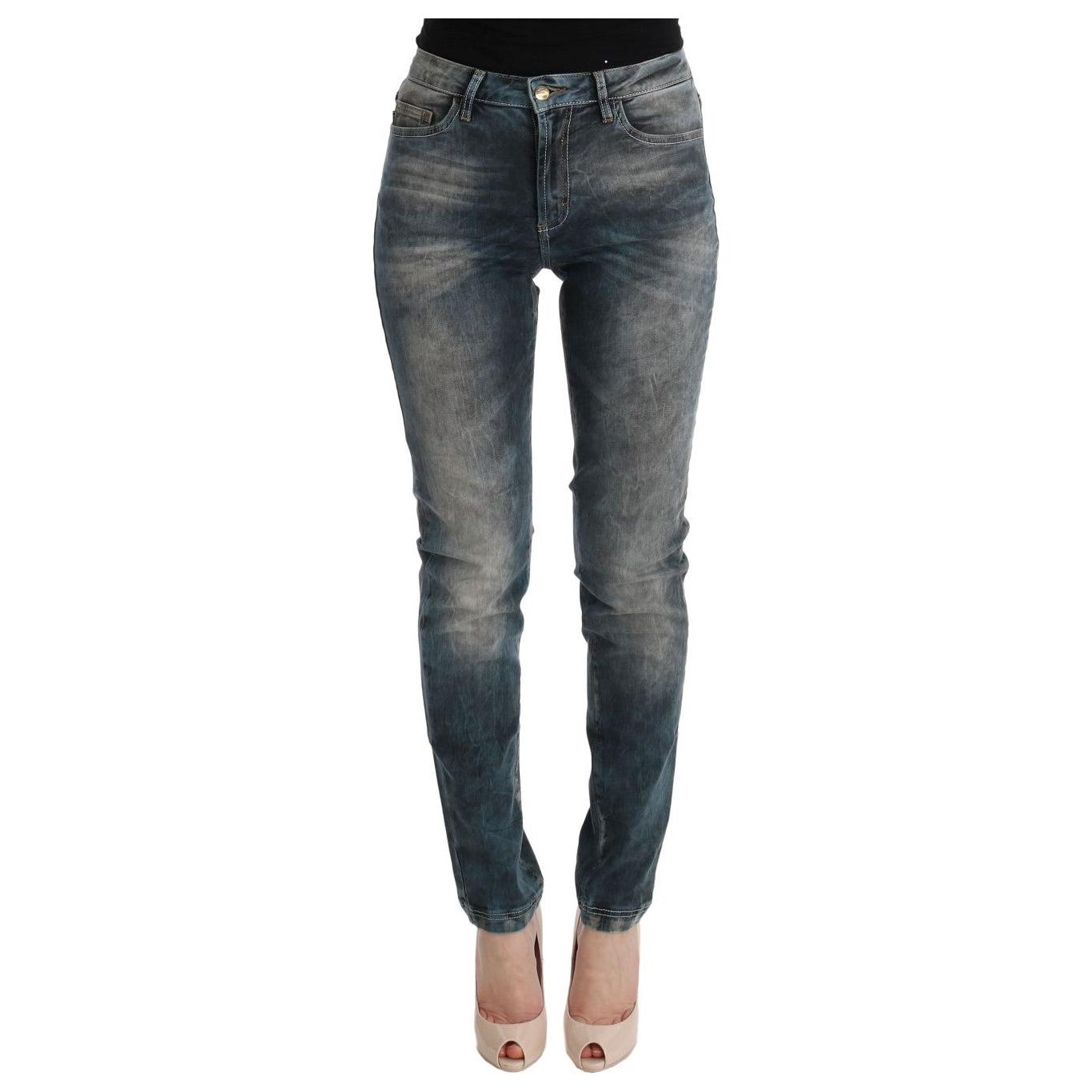 Cavalli Chic Blue Wash Slim Fit Jeans Cavalli Dark Slate Gray