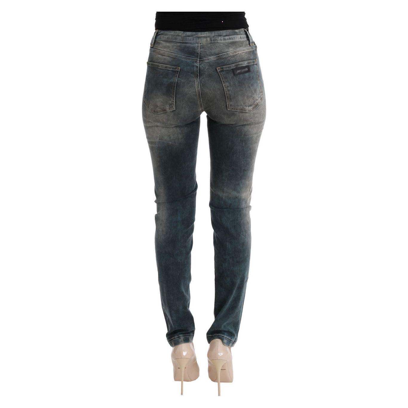 Cavalli Chic Blue Wash Slim Fit Jeans Cavalli Dark Slate Gray