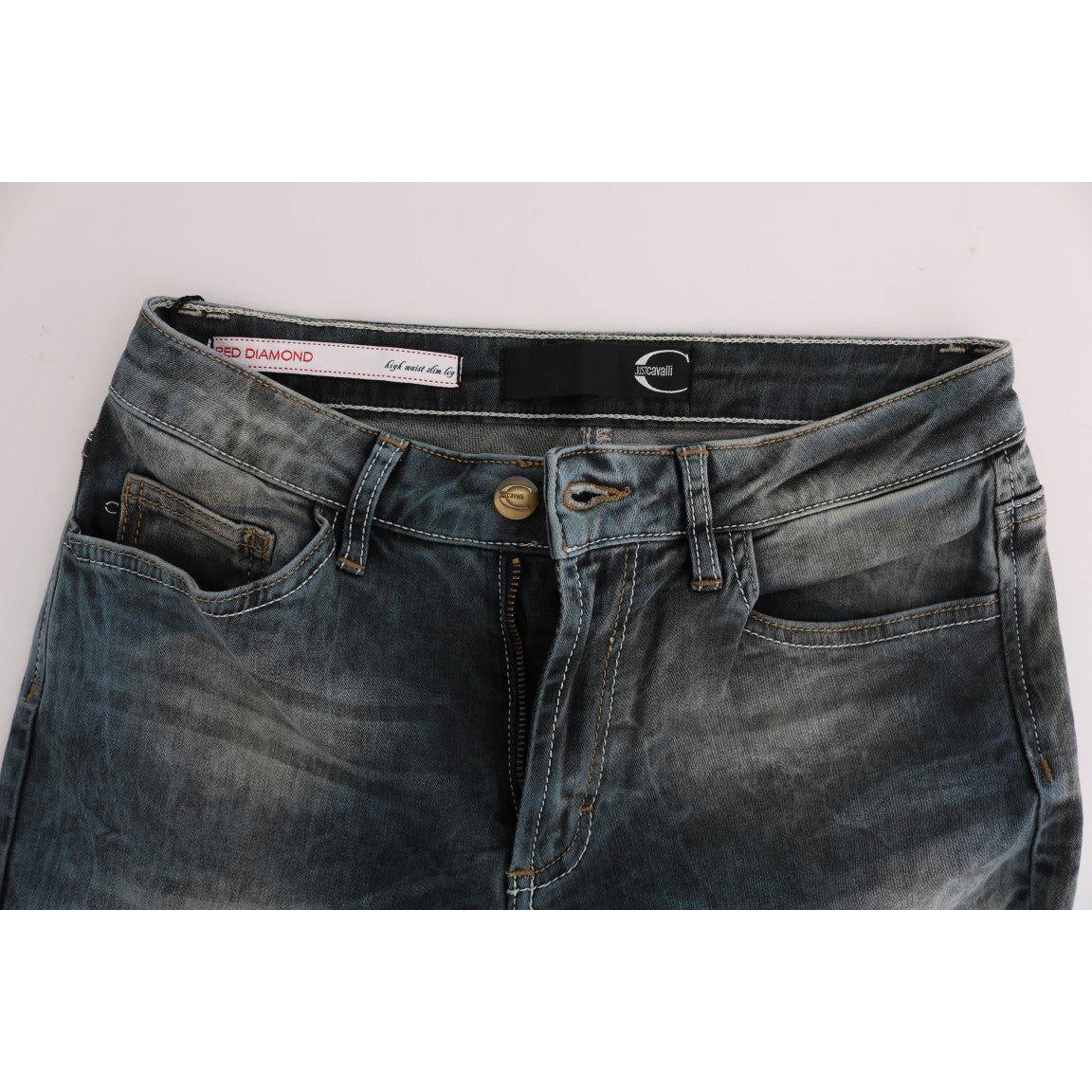 Cavalli Chic Blue Wash Slim Fit Jeans Cavalli Light Gray