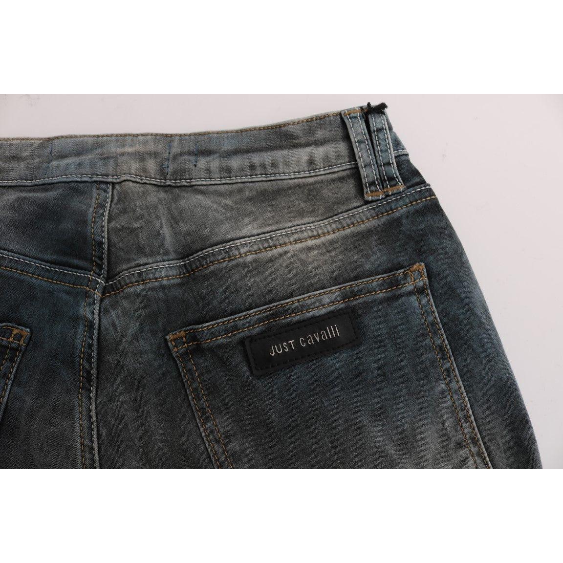 Cavalli Chic Blue Wash Slim Fit Jeans Cavalli Dark Slate Gray