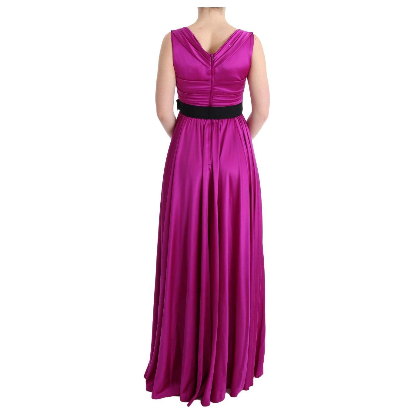 Dolce & Gabbana Elegant Pink Silk Gown Dress Dolce & Gabbana Maroon