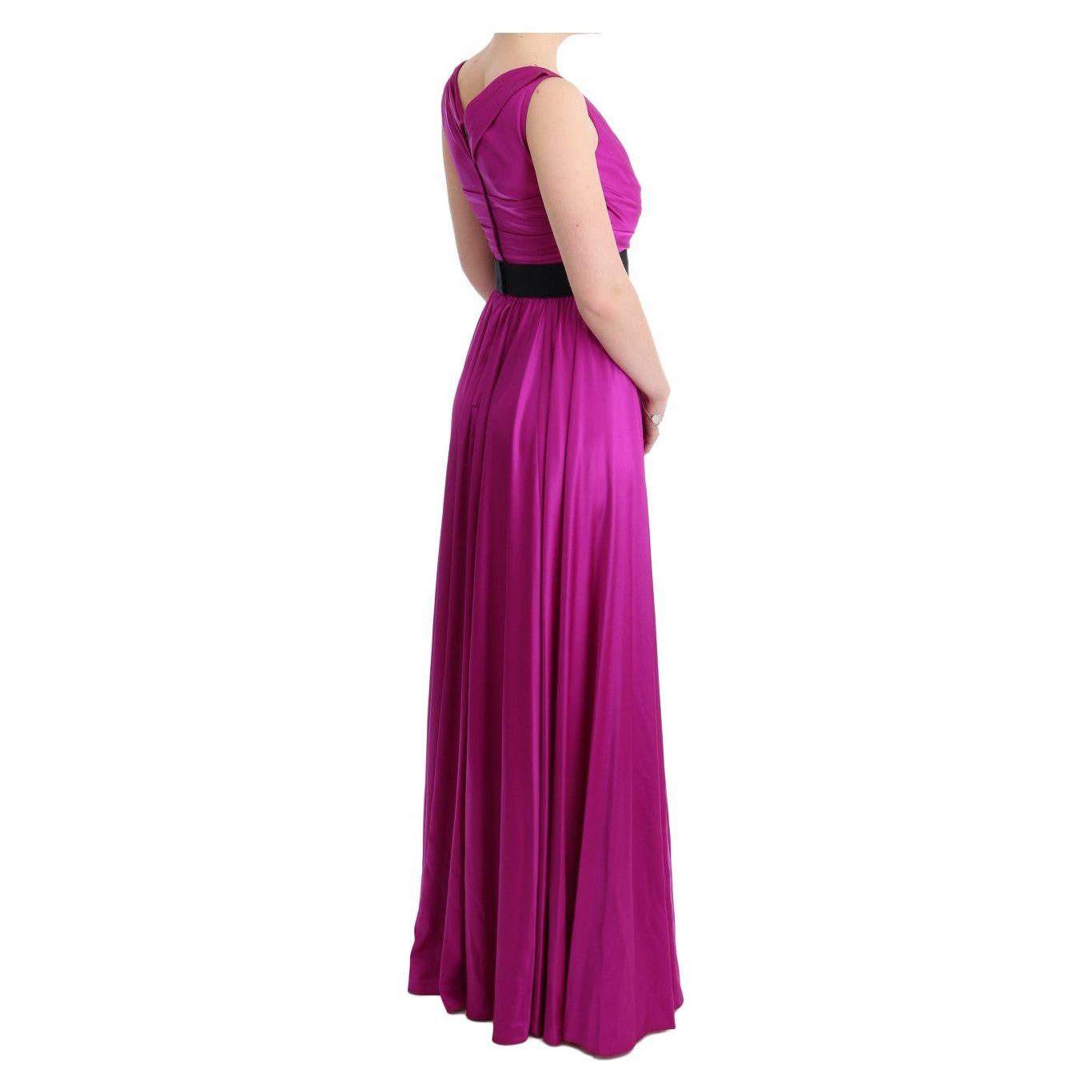 Dolce & Gabbana Elegant Pink Silk Gown Dress Dolce & Gabbana Maroon