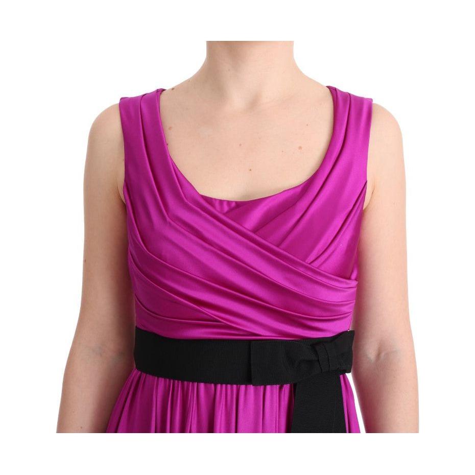 Dolce & Gabbana Elegant Pink Silk Gown Dress Dolce & Gabbana Maroon