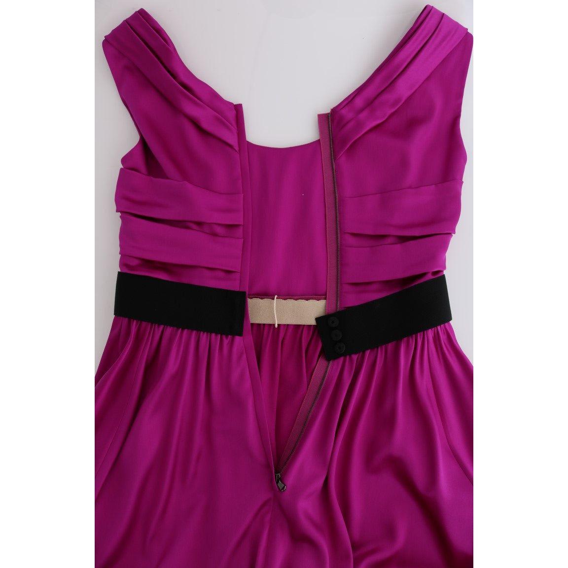 Dolce & Gabbana Elegant Pink Silk Gown Dress Dolce & Gabbana Dark Magenta