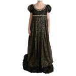 Dolce & Gabbana Black Yellow Crystal Lace Shift Dress SIG60663-1