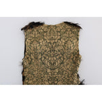 Dolce & Gabbana Black Silk Brown Fringes A-Line Dress DR1018-6