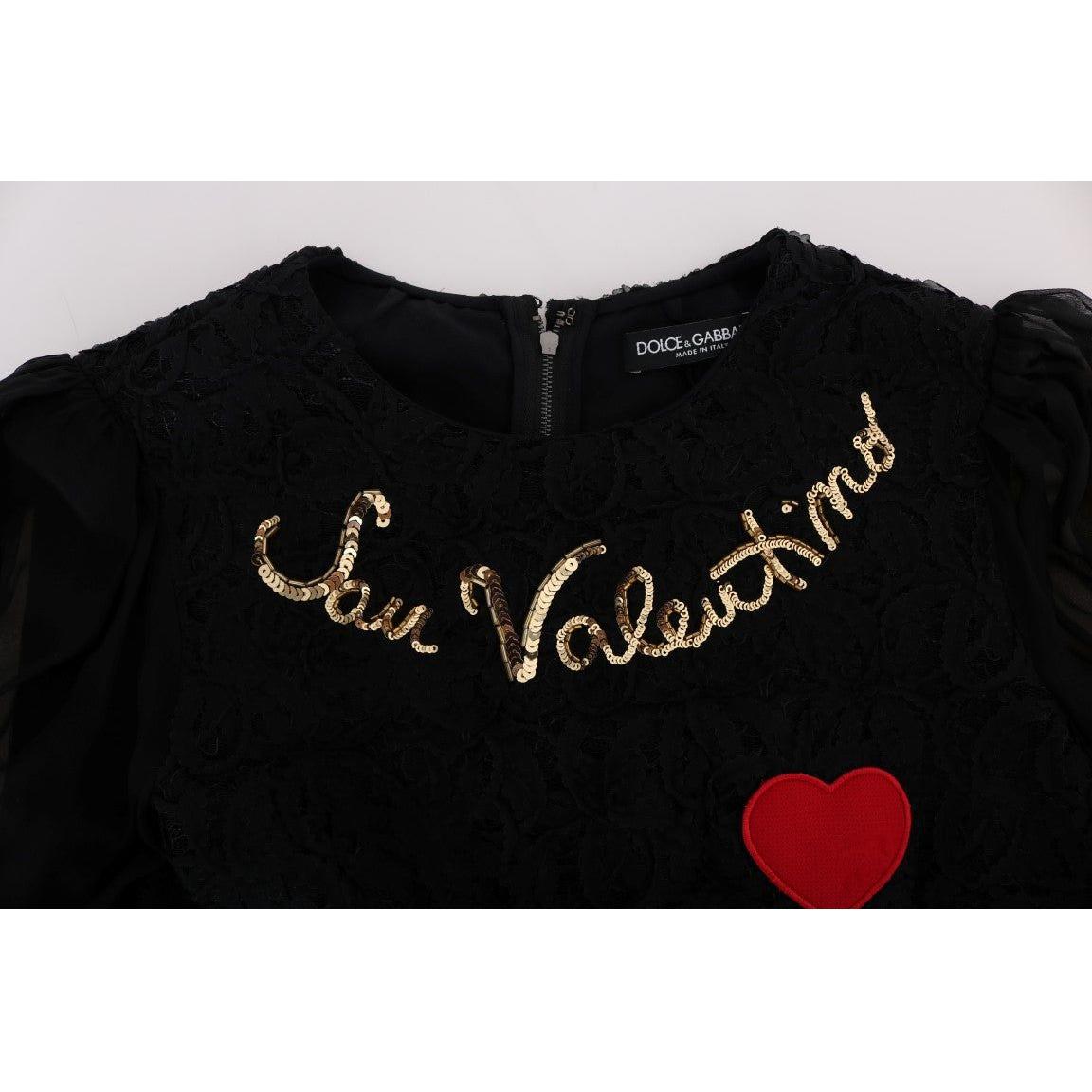 Dolce & Gabbana Black San Valentino Sequined Shift Dress DR1019-5
