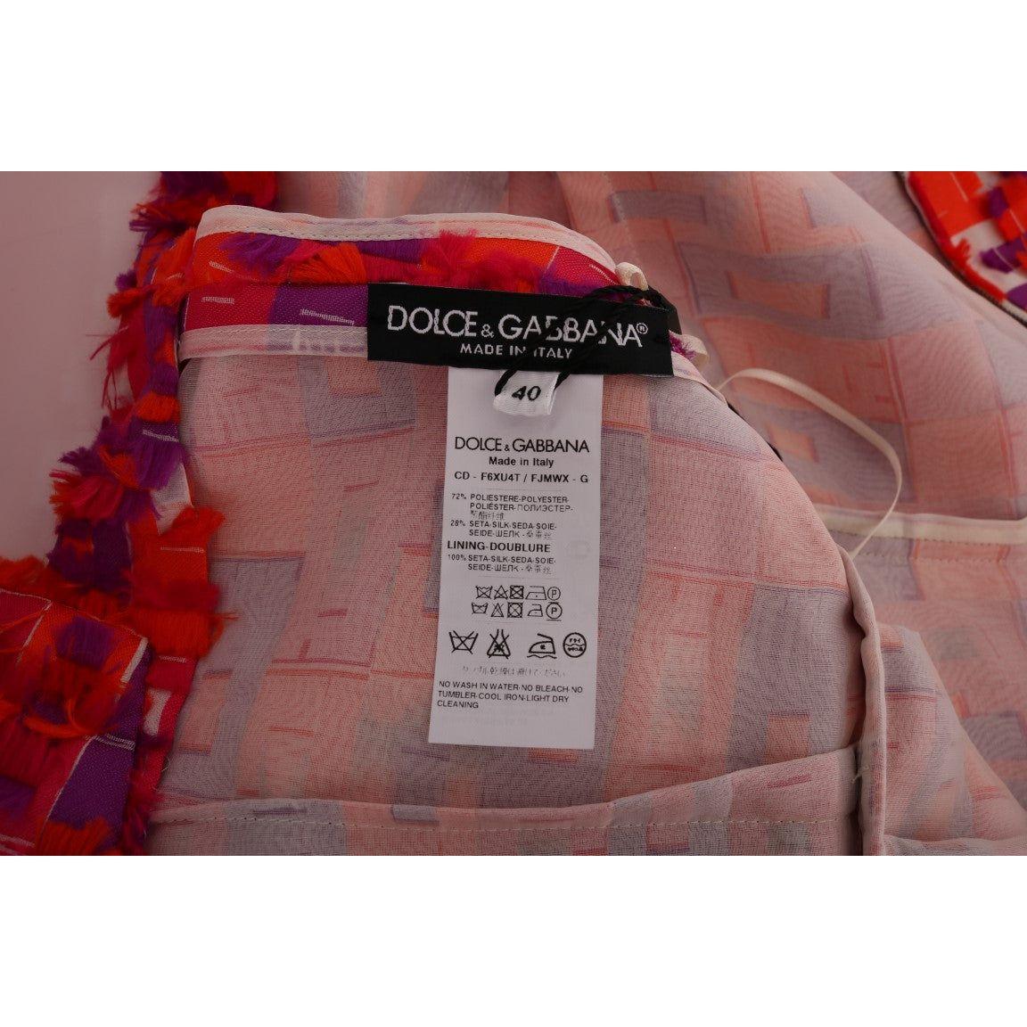 Dolce & Gabbana Elegant Pink A-Line Sleeveless Dress Dolce & Gabbana Dim Gray
