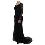 Dolce & Gabbana Black Floral Sheath Dress DR1110-1