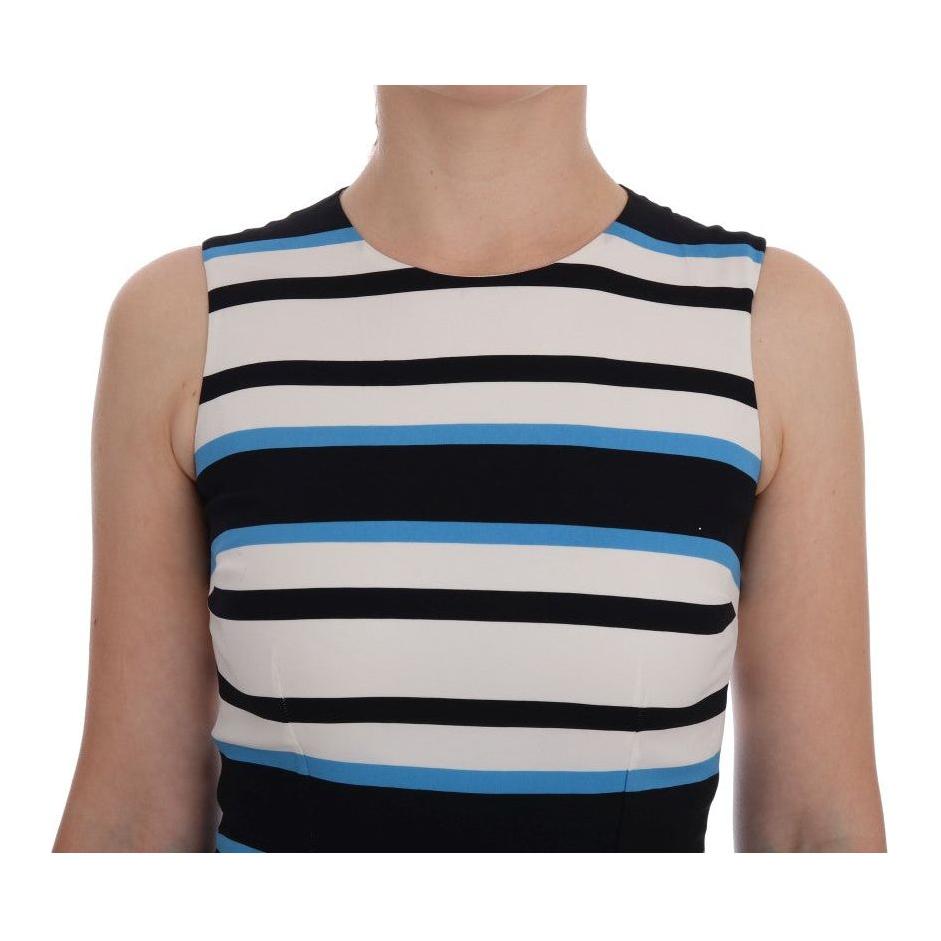 Dolce & Gabbana Chic Striped Silk Sheath Dress Dolce & Gabbana Rosy Brown