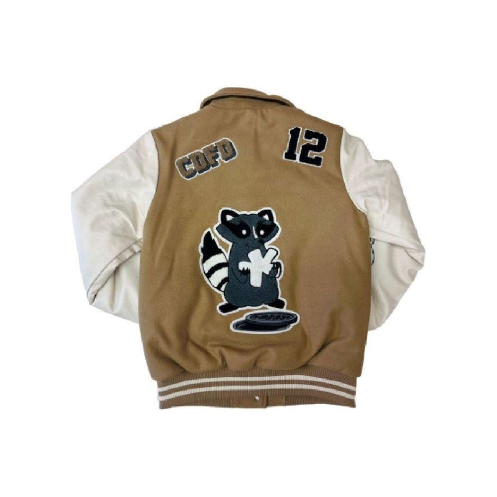 Comme Des Fuckdown Chic Cotton and Faux Leather Bomber Jacket Comme Des Fuckdown Dim Gray