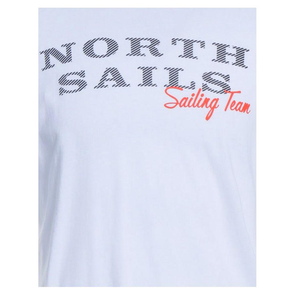 North Sails Pristine White Rubber Logo Tee NO-12776-S