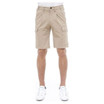 People Of Shibuya Beige Stretch Bermuda Cargo Shorts People Of Shibuya Gray