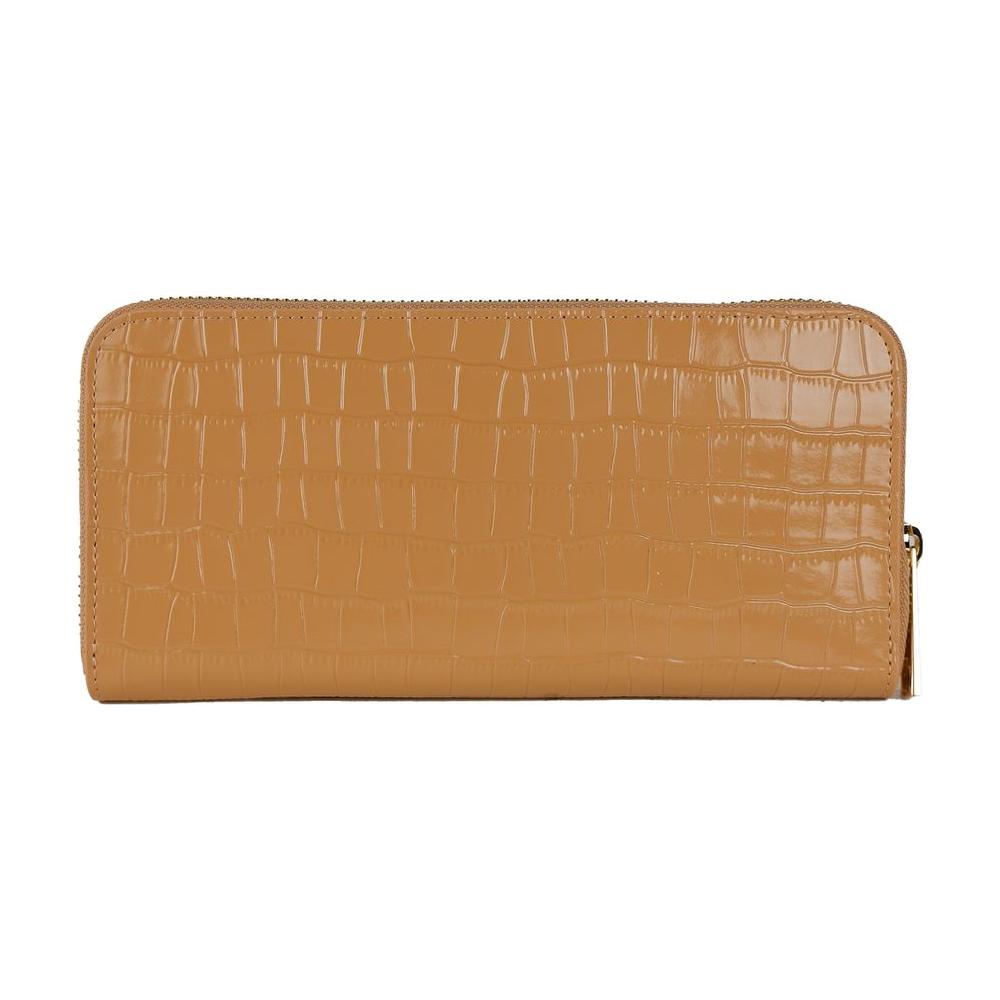 Baldinini Trend Elegant Croco Print Leather Wallet Baldinini Trend Chocolate