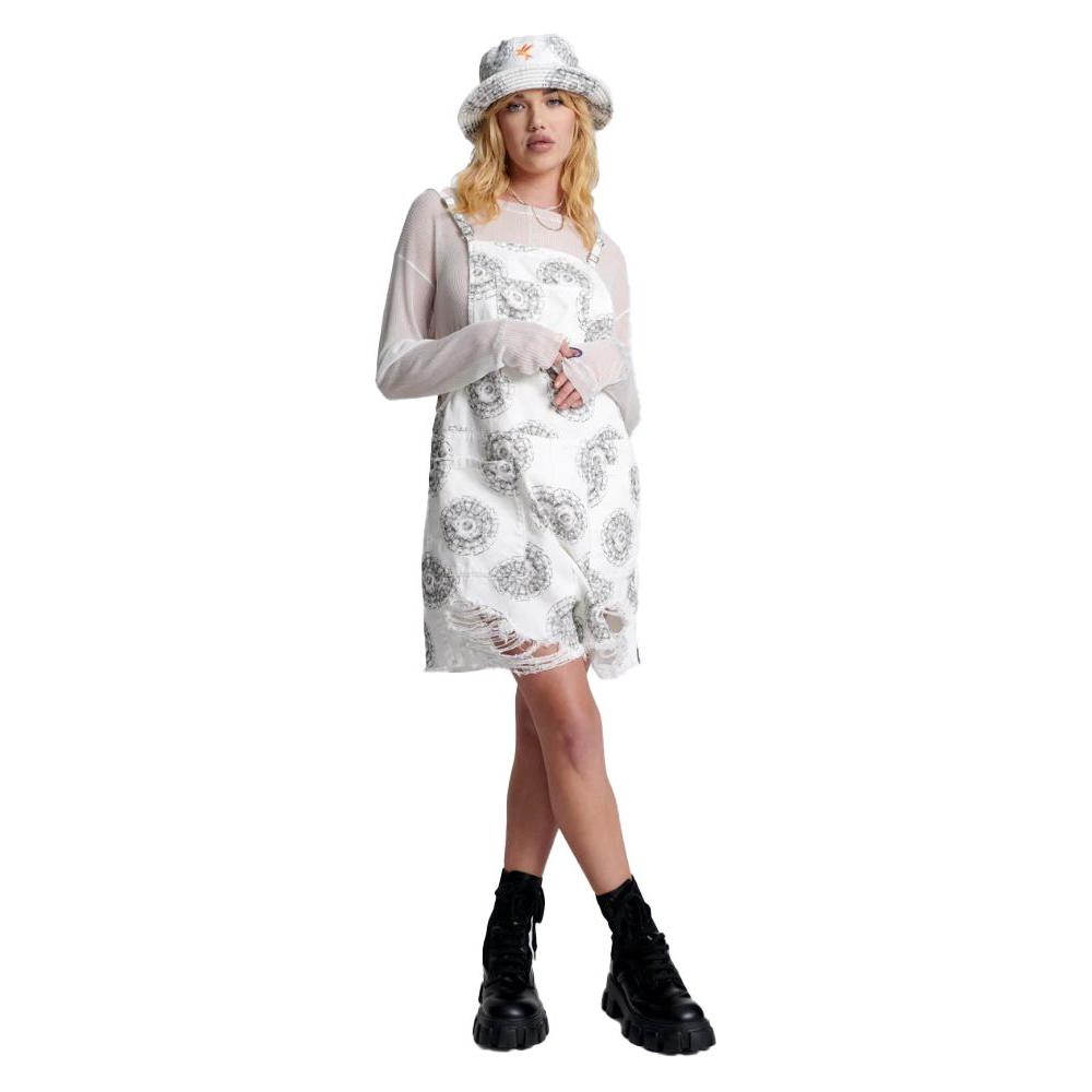 One Teaspoon Chic Denim Shoulder Pad Dress One Teaspoon Light Gray