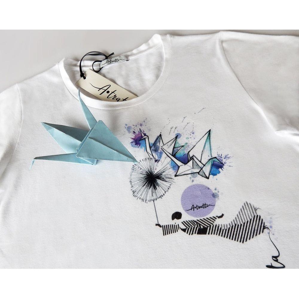 A.Tratti Elegant White Stretch Viscose Tee A.Tratti Light Gray