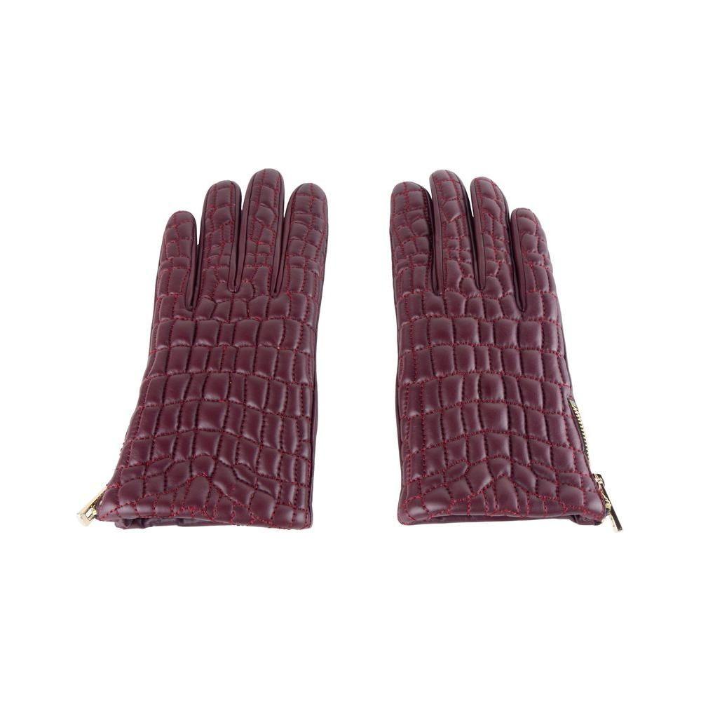 Cavalli Class Red Lambskin Women Glove Cavalli Class Dark Olive Green