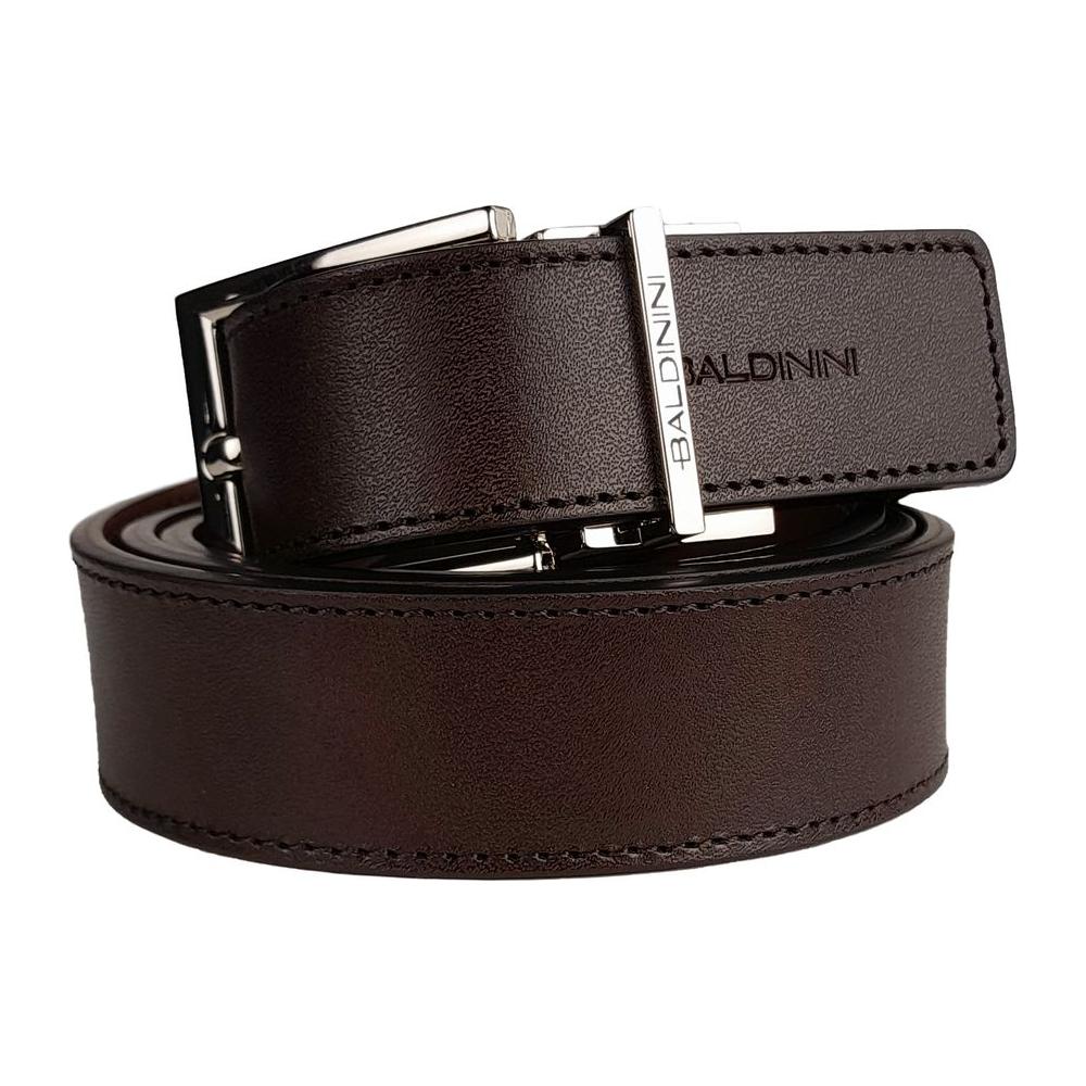 Baldinini Trend Brown Calfskin Men Belt Baldinini Trend Dark Slate Gray
