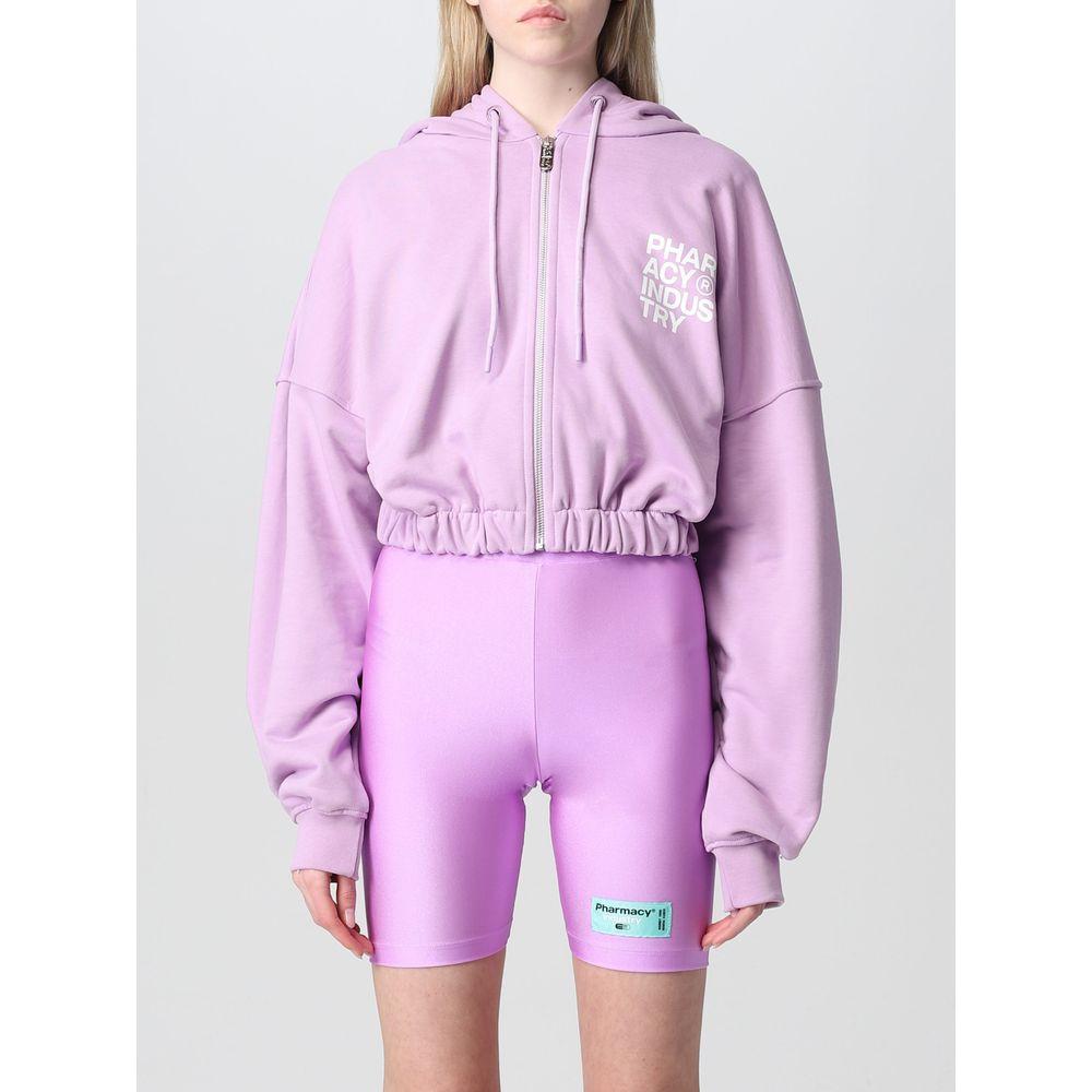 Pharmacy Industry "Purple Cotton Women Sweater With Zip Closure" Pharmacy Industry Light Gray