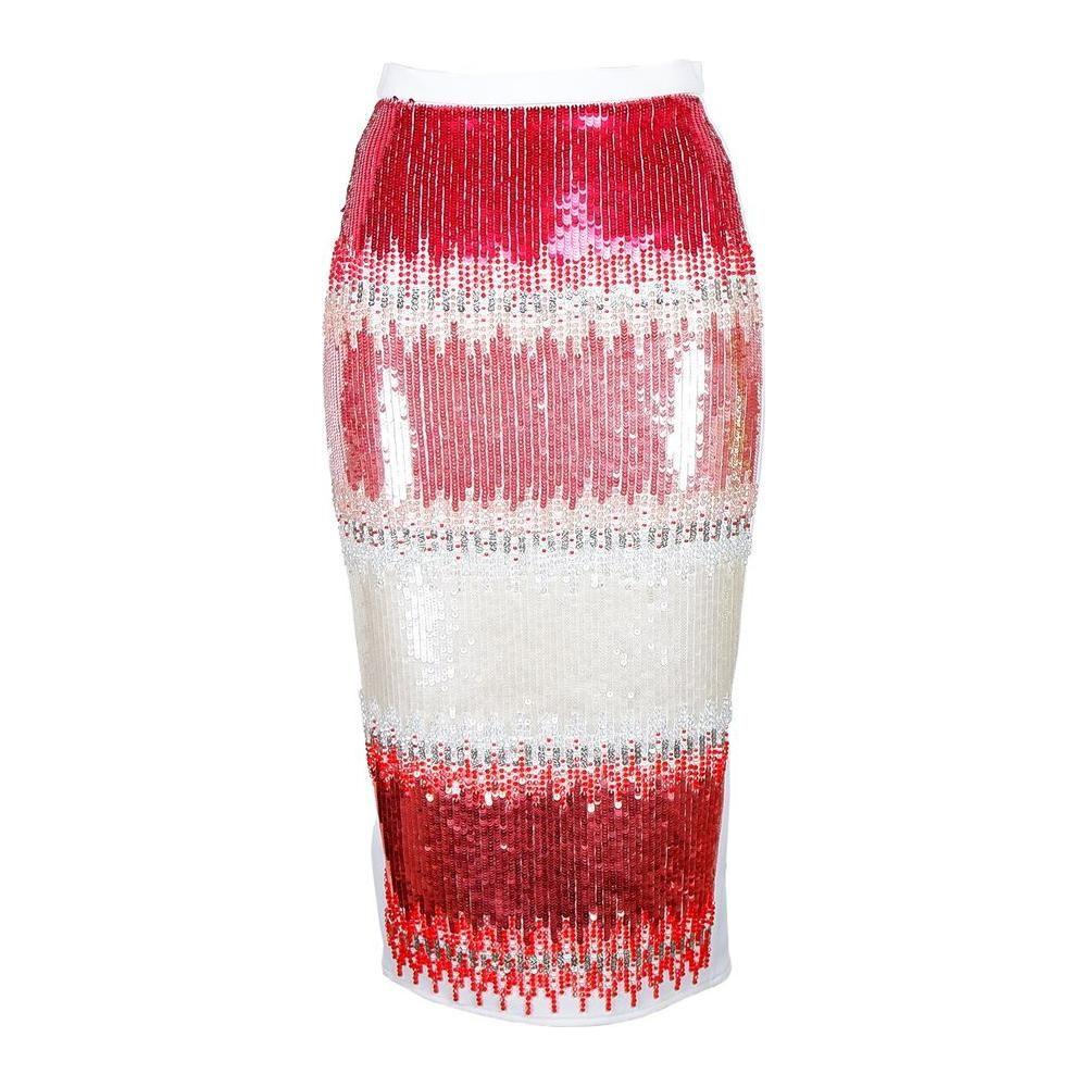 Elisabetta Franchi White Polyester Women Skirt Elisabetta Franchi Light Gray