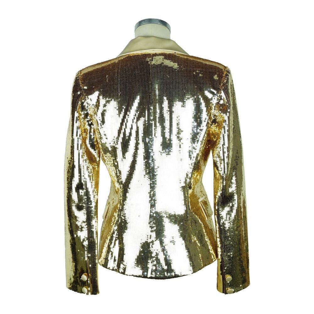 Elisabetta Franchi Chic Sequined Double-Breasted Yellow Jacket Elisabetta Franchi Gray