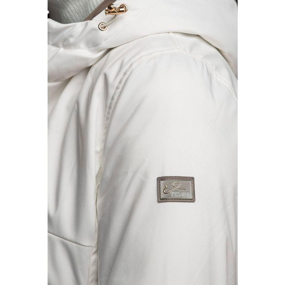 Yes Zee White Polyester Women Jacket Yes Zee Light Gray