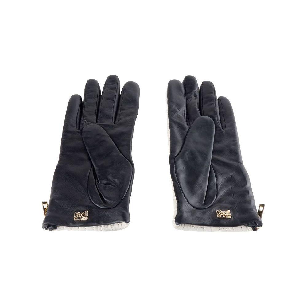 Cavalli Class Gray Lambskin Women Glove Cavalli Class Dark Slate Gray