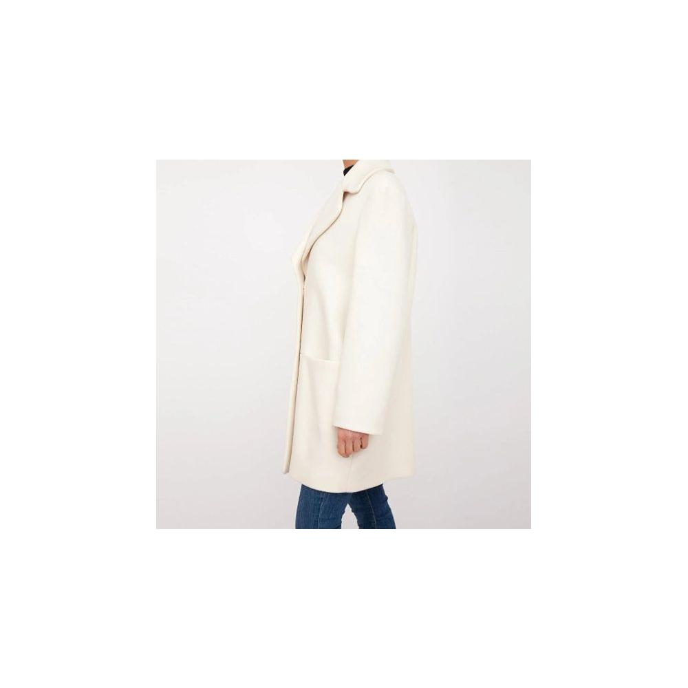 Love Moschino Chic White Winter Elegance Long Coat Love Moschino Beige