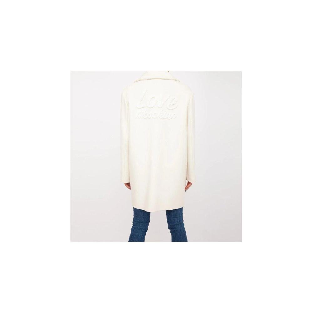 Love Moschino Chic White Winter Elegance Long Coat Love Moschino Beige