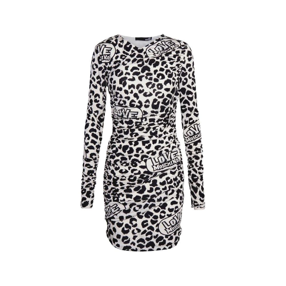 Love Moschino White Viscose Women Dress Love Moschino Black