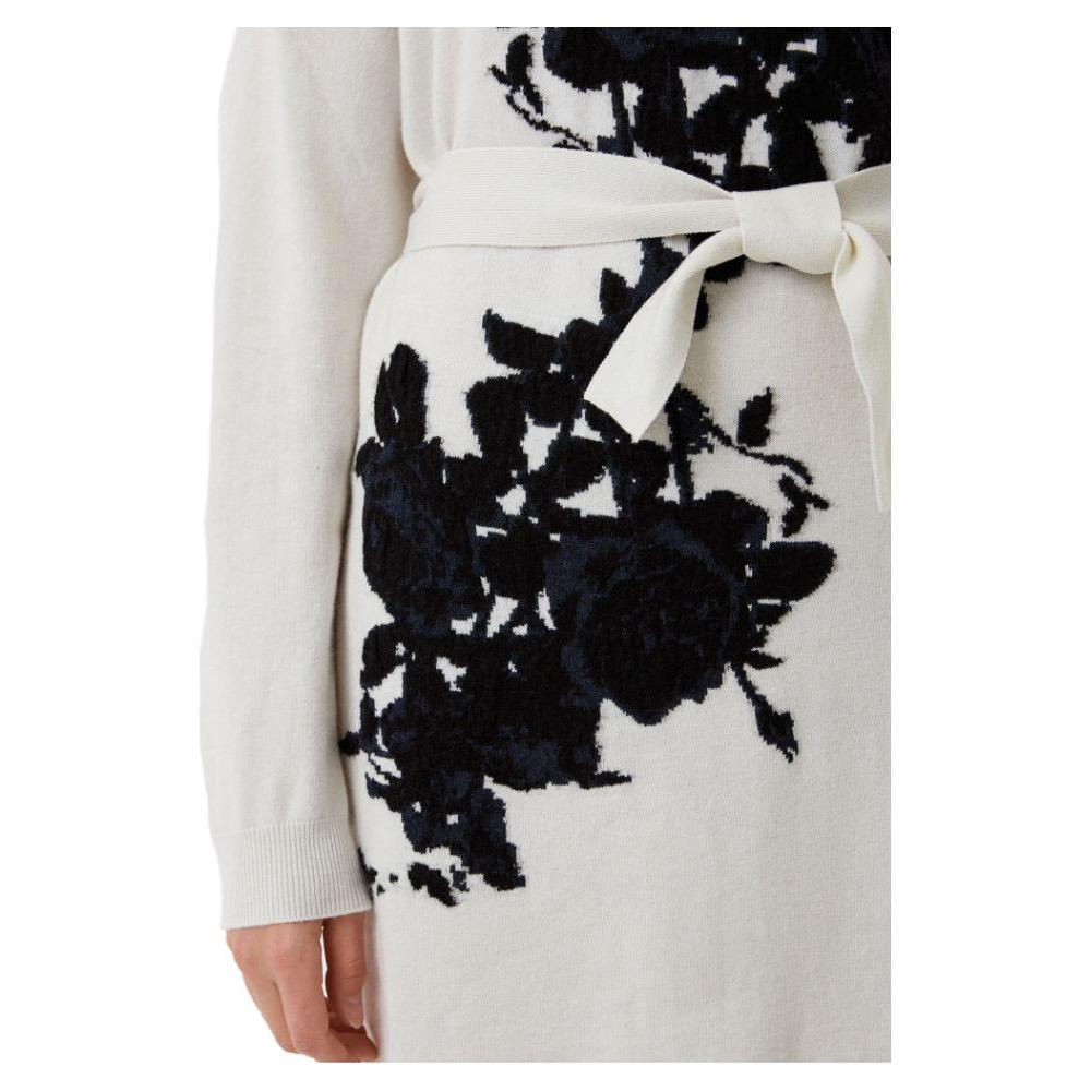 Love Moschino Elegant Embroidered Wool Blend Long Dress Love Moschino Black