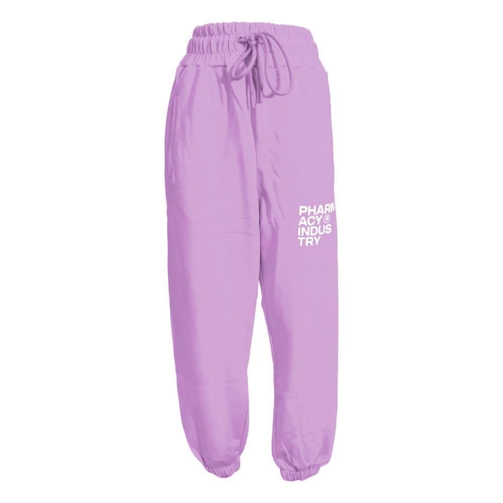 Pharmacy Industry Chic Purple Cotton Sweatpants with Logo Pharmacy Industry Plum