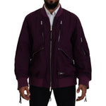 Dsquared² Purple Polyester Full Zipper Bomber Jacket Dsquared² Black