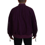 Dsquared² Purple Polyester Full Zipper Bomber Jacket Dsquared² Black