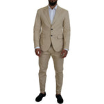 Dsquared² Beige Cotton Single Breasted 2 Piece CIPRO Suit Dsquared² Slate Gray