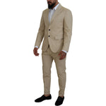Dsquared² Beige Cotton Single Breasted 2 Piece CIPRO Suit Dsquared² Dim Gray