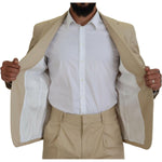 Dsquared² Beige Cotton Single Breasted 2 Piece CIPRO Suit Dsquared² Rosy Brown