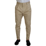 Dsquared² Beige Cotton Single Breasted 2 Piece CIPRO Suit Dsquared² Dim Gray