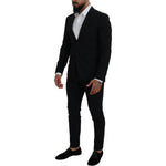 Dsquared² Black Wool Single Breasted 2 Piece LONDON Suit Dsquared² Black