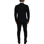 Dsquared² Black Wool Single Breasted 2 Piece LONDON Suit Dsquared² Black