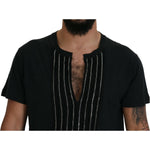 Dsquared² Black Chain Embellished Cotton Short Sleeve T-shirt Dsquared² Black
