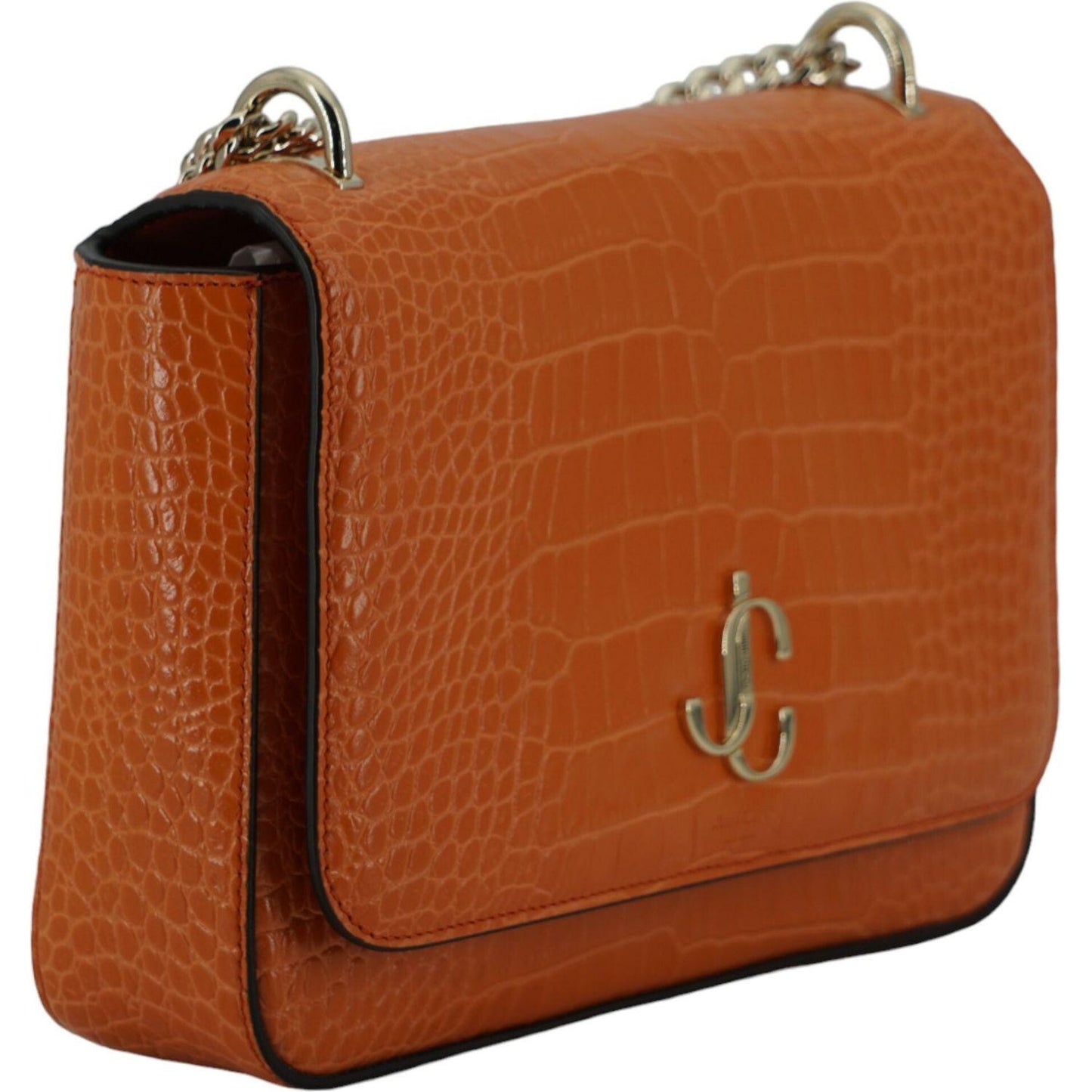 Jimmy Choo Amber Orange Leather Shoulder Bag Jimmy Choo Saddle Brown