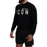 Dsquared² Black Logo Print Long Sleeves Men Pullover Sweater Dsquared² Black