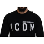 Dsquared² Black Logo Print Long Sleeves Men Pullover Sweater Dsquared² Black