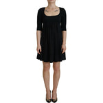 Dsquared² Black Acetate Short Sleeves A-line Sheath Dress Dsquared² Rosy Brown